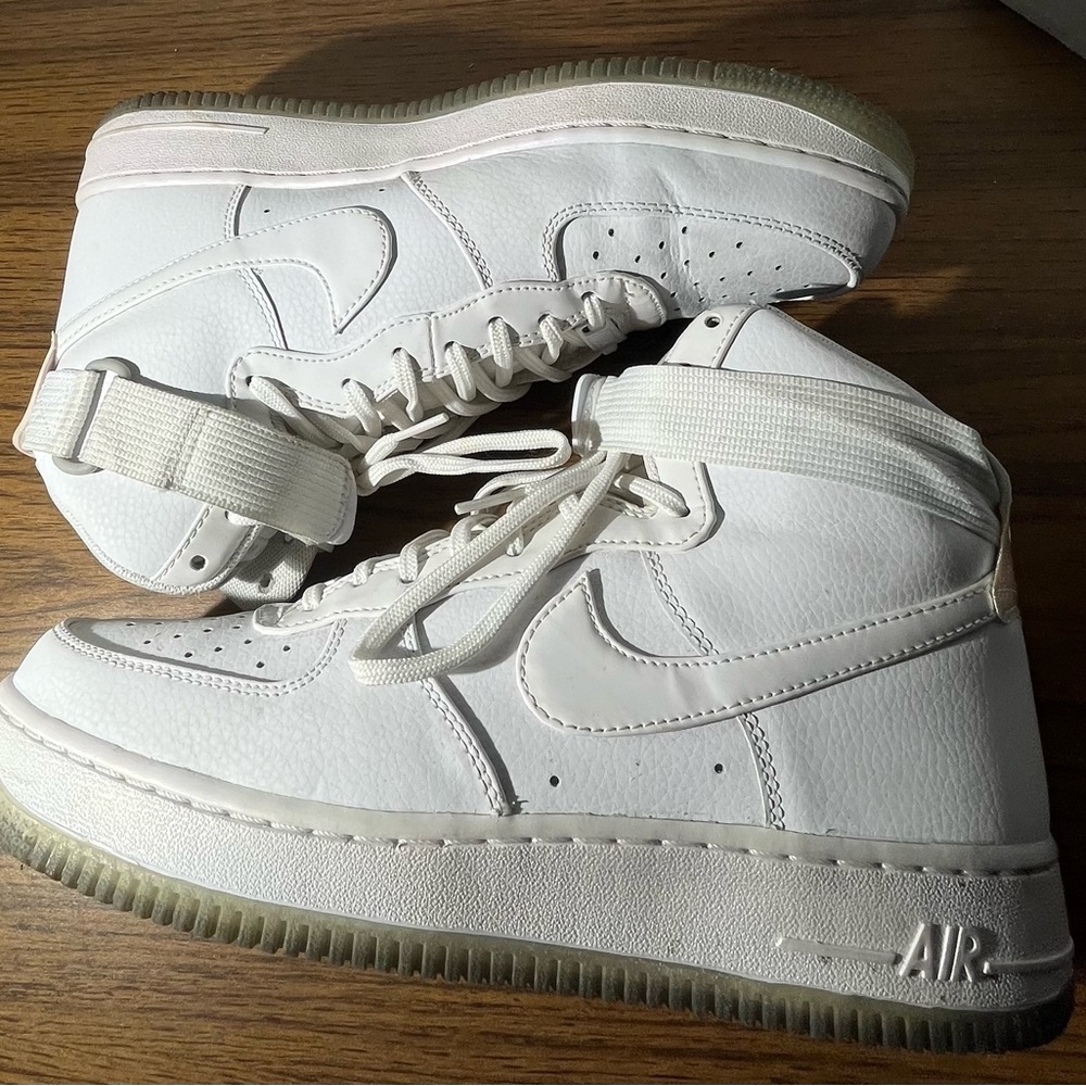 Nike Air Force 1 High Premium 'White Ice Blue 654440-105 Woman’s Size 10